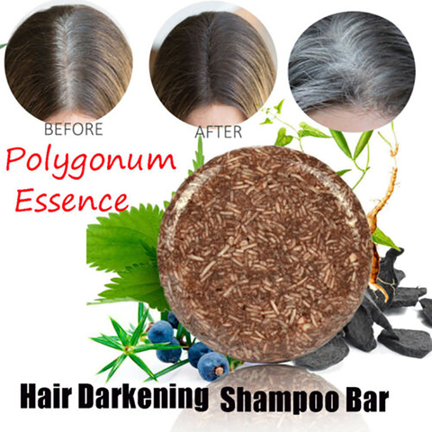 Polygonum Essence chaude cheveux assombrissant shampooing barre savon naturel organique formule douce shampooing cheveux gris cheveux inverse nettoyage des cheveux ► Photo 1/6