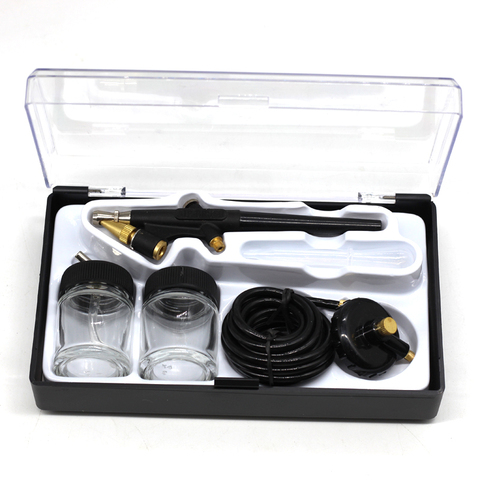 Mini Kit de compresseur d'aérographe, alimentation par Siphon, brosse à Air à Action unique, pistolet de pulvérisation de peinture, pour le maquillage du corps, tatouage, manucure de voiture ► Photo 1/6