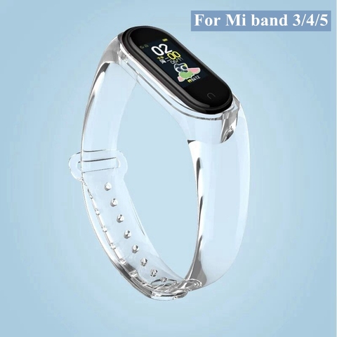 Bracelet Transparent pour Xiaomi Mi band 4 5 3 Bracelet Transparent pour Xiomi Mi band5 band4 band3 Corea Miband 4 5 Bracelet remplaçable ► Photo 1/6