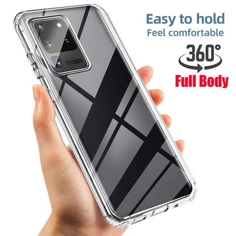360 couverture complète pour Samsung Galaxy S20 FE Note 20 Ultra Note 10 S10E Lite S9 S8 Plus S7 Edge M01 M31S M30S M21 M11 étuis en Silicone ► Photo 1/6