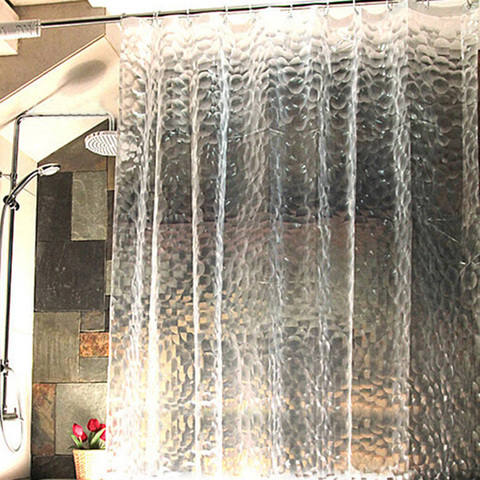 Rideau de douche 3D étanche avec 12 crochets, transparent pour la décoration de la maison, accessoires de salle de bain 180x180cm 180x200cm ► Photo 1/6