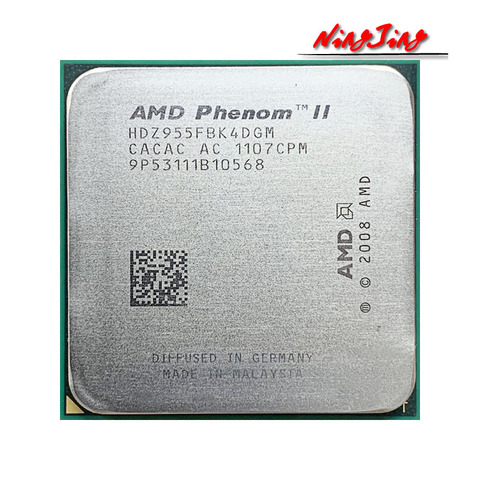 AMD Phenom II, Quad Core 955, 955, 3.2 GHz, processeur d'unité centrale W, HDZ955FBK4DGM/HDX955FBK4DGI/hddz955fbk4dgi, prise AM3 ► Photo 1/1