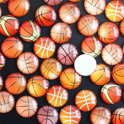 Cabochon en verre à motif de basket-ball, plateau de Base Photo, vierge, bricolage, 8mm 10mm 12mm 14mm 16mm 18mm 20mm 25mm ► Photo 1/2