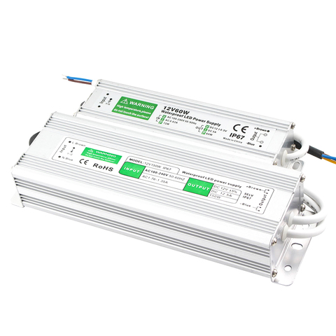 Transformateur d'alimentation électrique 110V 220V à 12V 24 V, pour pilote led, 20W, 30W, 50W, 80W, étanche IP67 ► Photo 1/6