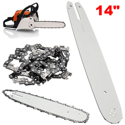 Barre de guidage de scie à chaîne pour scie, 14 pouces, blanc, 3/8 LP, 50 sections, accessoires d'outils électriques STIHL MS170 MS180 MS250 ► Photo 1/6