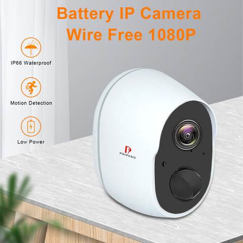 Pripaso – Mini caméra de surveillance extérieure IP Wifi hd 1080P, dispositif de sécurité sans fil, avec batterie faible consommation et détection de mouvement PIR, stockage Cloud ► Photo 1/6