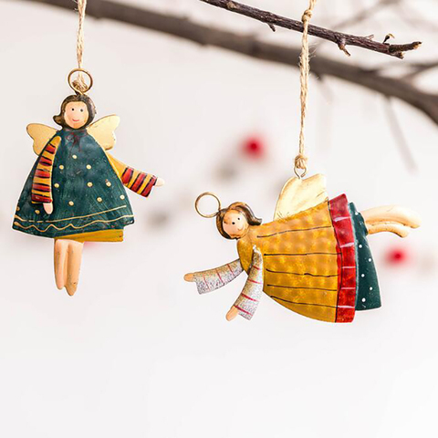 Pendentif de noël arbre de noël en métal ornements bricolage jour de noël pendentif décorations de fête de noël ► Photo 1/6