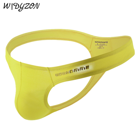 Hommes solide G cordes string sous-vêtements soie de glace Sexy Gay Sissy Tanga Hombre Jockstrap U poche respirant t-back hommes sous-vêtements ► Photo 1/1