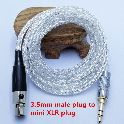 Câble Audio argenté 8 cœurs 3.5mm prise stéréo pour mini XLR pour AK G Q701, K240S ,K271 ,K702 ,K141 ,K171, K712 ► Photo 1/4