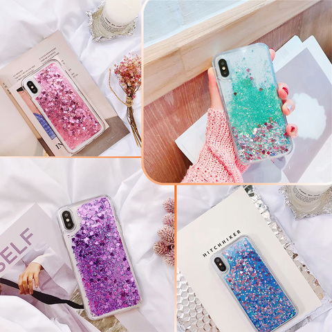 Coque scintillante à sables mouvants pour Xiaomi, compatible modèles Mi 9, Mi9, SE, Mi 8 Lite Max, 3, Note 3, Mix 2, 2s, 6, 6X, 5X, 5, A1, A2 Lite, liquide dynamique ► Photo 1/6