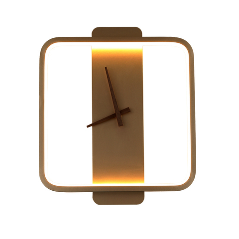 Nouveau design moderne applique mur LED horloge lampe nordique unique élégant chambre salon luminaire ► Photo 1/6