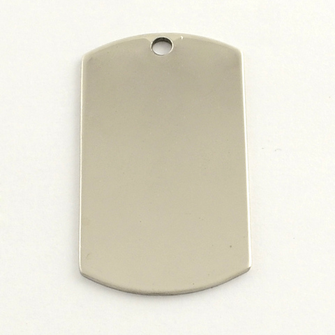 50pcs en acier inoxydable Rectangle blanc estampage Tag pendentifs breloques collier à faire soi-même bijoux faisant des accessoires F80 ► Photo 1/6