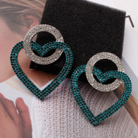 Boucles d'oreilles en cristal exagérées, bijoux en forme de cœur de pêche pour femmes, à la mode, nouvelle collection 2022 ► Photo 1/3