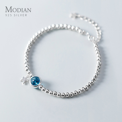 Modian-Bracelet en argent Sterling 925 pour femmes, classique, en cristal, petit brin d'étoile, bijou fin ajustable, à la mode ► Photo 1/5