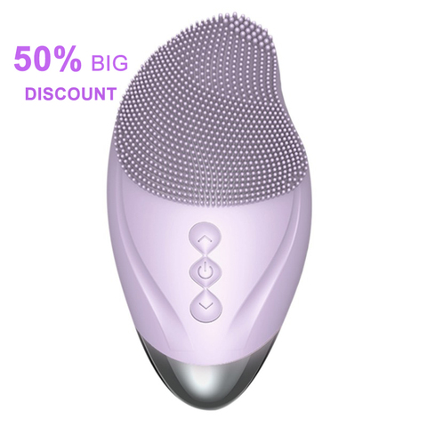 Brosse électrique en Silicone nettoyante pour le visage, massante, nettoie la peau en profondeur ► Photo 1/6