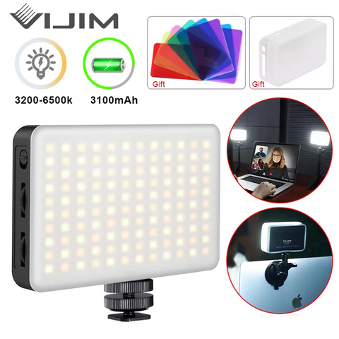 VIJIM Ultra Mince DSLR LED Lumière Vidéo Sur La Photographie Éclairage Vlog Remplir Lumière Lampe Avec Chaussure Froide pour Appareil Photo Smartphone DSLR SLR ► Photo 1/6