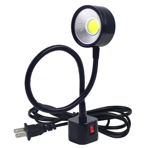 Lampe de col de cygne Flexible de Base magnétique de lumière de travail de led 220V 5W pour l'éclairage industriel de presse de perceuse de fraisage de tour, prise des etats-unis ► Photo 1/2