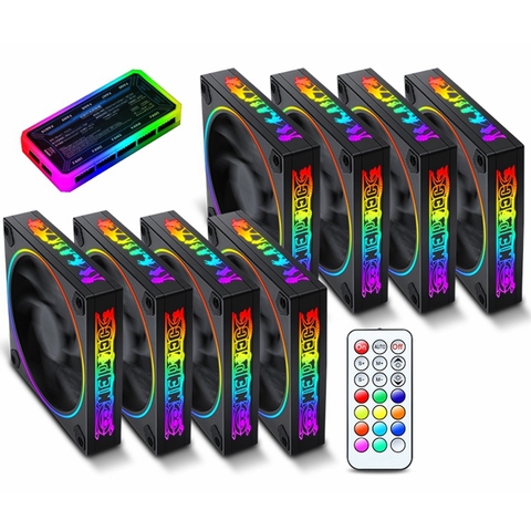 RGB ventilateur de refroidissement 12cm ordinateur ventilateur radiateur 120mm ordinateur cpu ventilateur led RGB refroidisseur ventilateur de refroidissement vitesse couleur contrôle Support ► Photo 1/6