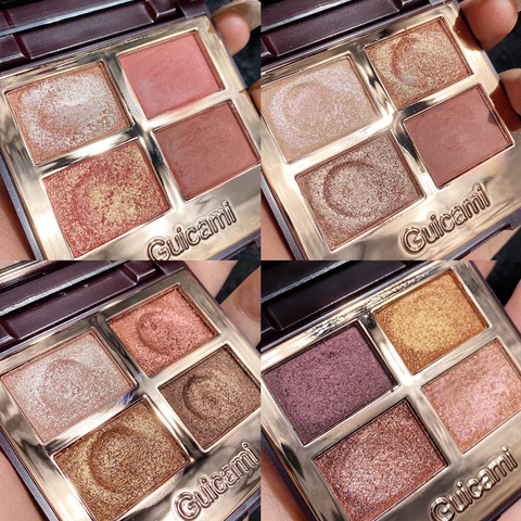 4 couleurs miroitant mat fard à paupières Palette nacrée paillettes métallique fumé pigmenté fard à paupières Palette cosmétique maquillage Palette ► Photo 1/6