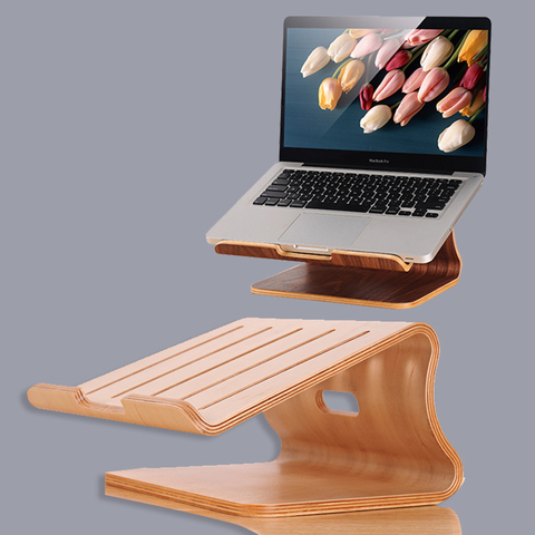 Samdi-Support en bois pour Macbook Pro Notebook, Base d'ordinateur portable, Support de refroidissement ► Photo 1/6