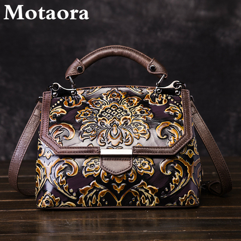 Motaora – sac à main en cuir véritable pour femmes, sac de luxe fait à la main, sac à bandoulière Vintage gaufré, nouvelle collection ► Photo 1/1