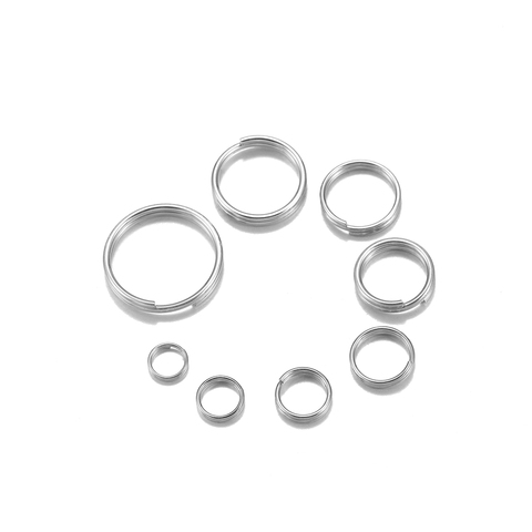 Doubles anneaux en acier inoxydable, ouverts, ouverts, pour la fabrication de bijoux, 100 pièces/lot de 5 à 15mm ► Photo 1/6