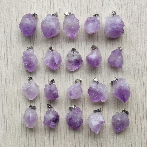 Nouveaux bijoux vente chaude pierre naturelle violet forme irrégulière pendentifs pour la fabrication de bijoux 20 pièces/lot en gros livraison gratuite ► Photo 1/3