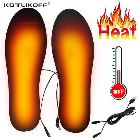 KOTLIKOFF USB semelles intérieures chauffantes pieds chaud chaussette tapis électriquement chauffage semelles lavables chaud thermique hiver semelle intérieure unisexe ► Photo 1/6