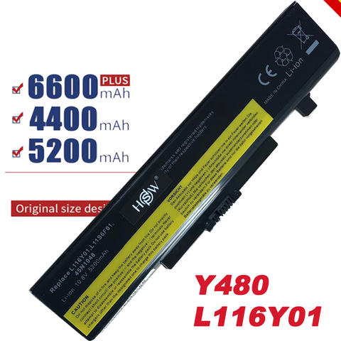 HSW 6 CELLULES batterie d'ordinateur portable pour IdeaPad G580 Y580 Y480 Z480 Y580N121500049 POUR LENOVO G500 Y485N Série ► Photo 1/1