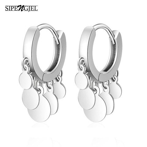 Boucles d'oreilles rondes pour femmes, couleur argent, boucles d'oreilles de luxe, personnalité, or coréen, bijoux à la mode, 2022 ► Photo 1/6