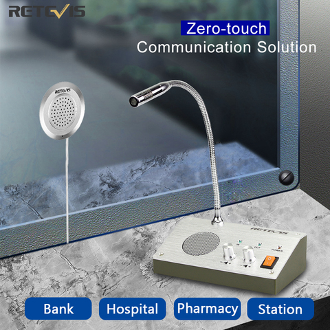 Retevis – système d'interphone à double fenêtre, Interphone bidirectionnel, Interphone pour comptoir de banque, sans contact, RT-9908 ► Photo 1/6