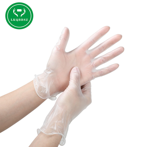 Plastique antistatique de gants jetables de catégorie comestible de PVC pour nettoyer des pièces d'accessoires de cuisine de cuisson 20/50/100 ► Photo 1/6