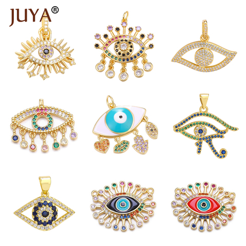 JUYA mauvais yeux collier pendentifs breloques CZ pour les femmes bijoux de mode fournitures de fabrication de bijoux de luxe accessoires faits à la main ► Photo 1/6