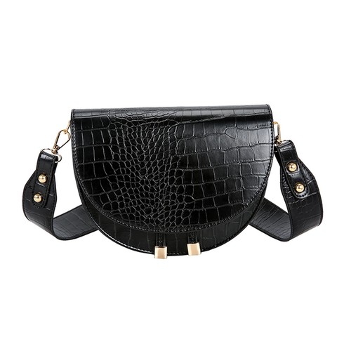 Sac à bandoulière demi-rond en cuir Pu pour femmes, motif Crocodile, élégant, solide, de luxe, de styliste, #38 ► Photo 1/6