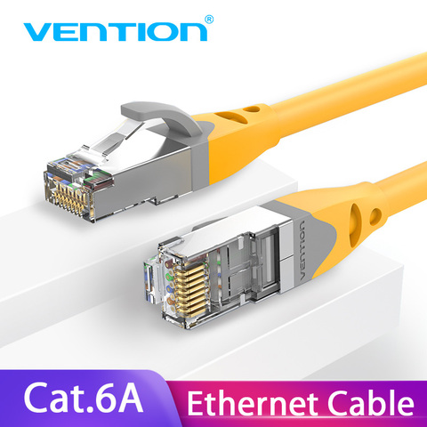 Vention Cat6A câble Ethernet RJ45 CAT6A Lan câble rj45 réseau Ethernet cordon de raccordement pour ordinateur routeur ordinateur portable câble Ethernet 40m ► Photo 1/6