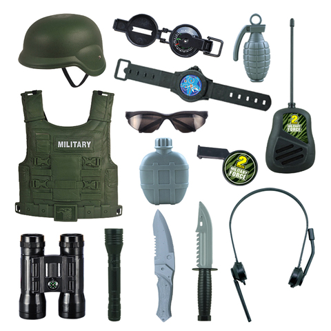 14 pièces garçons semblant jouet outils Kits armée héros explorer Costumes jeu de rôle ► Photo 1/6