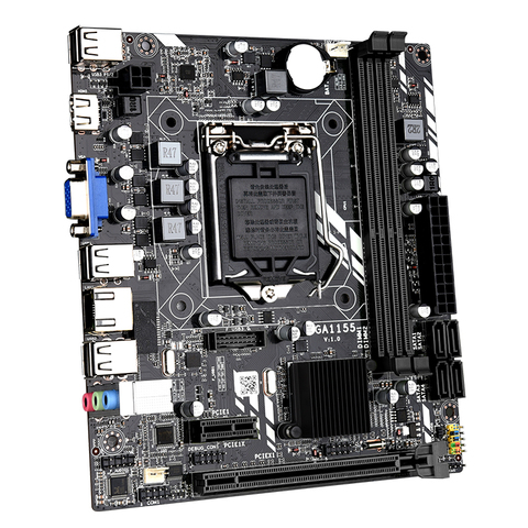 Carte mère LGA 1155 pour Intel Core i7 / i5 / i3 / pentium / celeron LGA1155 DDR3 M-ATX cartes mères Intel H61 ► Photo 1/4