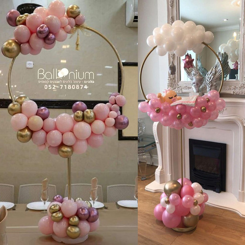 Arche ronde avec pied de support pour ballons, anneau pour décoration de fête d'anniversaire, baby shower et mariage ► Photo 1/5