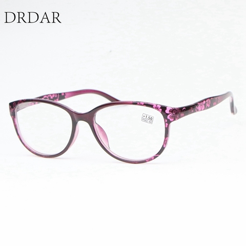 Lunettes de lecture à fleurs pour femmes, verres convexes, à la mode, élégantes, à offrir à grand-mère, + 9574/+ 100/+ 125/+ 150, 200, 250 ► Photo 1/6