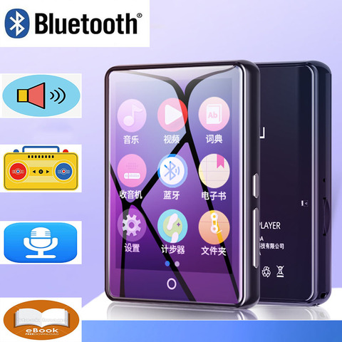 Ruizu m7 métal lecteur MP3 Bluetooth 5.0 haut-parleur intégré 2.8 pouces grand écran tactile avec e-book podomètre enregistrement radio vidéo ► Photo 1/6