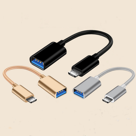 2 en 1 USB 3.0 OTG câble adaptateur pour Samsung Nylon tresse Micro USB Type C adaptateur de synchronisation de données pour Huawei pour MacBook type-c OTG ► Photo 1/5