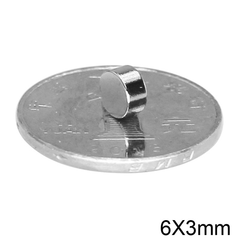 Aimant néodyme, petit aimant rond puissant en terre Rare, 6x3mm, plaque en vrac 20 ~ 1000 pièces, 6x3mm, 6x3mm ► Photo 1/6