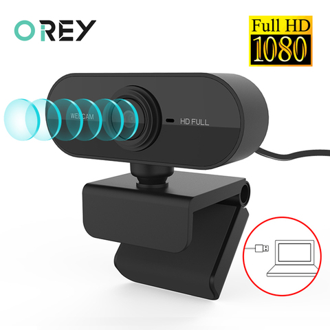 Webcam 1080P caméra Web Full HD avec Microphone prise USB caméra Web pour ordinateur Mac ordinateur portable bureau YouTube Skype Mini caméra ► Photo 1/6