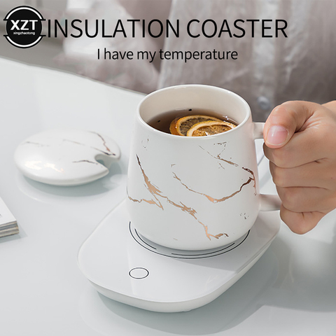 Tasse isolante Portable USB 110V, Thermostat, sous-verre, chauffe-boisson à thé 55 ° C, chauffage quotidien au bureau ► Photo 1/6