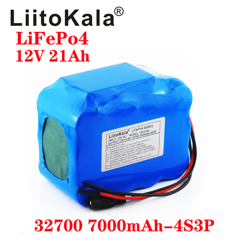 LiitoKala – batterie Lifepo4 32700 4S3P, 12.8V, 21ah, avec BMS 4s 20a Maximum 60a, pour bateau électrique, puissance ininterrompue ► Photo 1/1