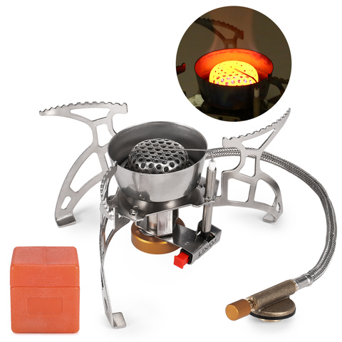 Lixada – poêle à gaz de Camping pliable, brûleur à gaz, coupe-vent, allumage piézo, réchaud de cuisine Portable pour l'extérieur ► Photo 1/6