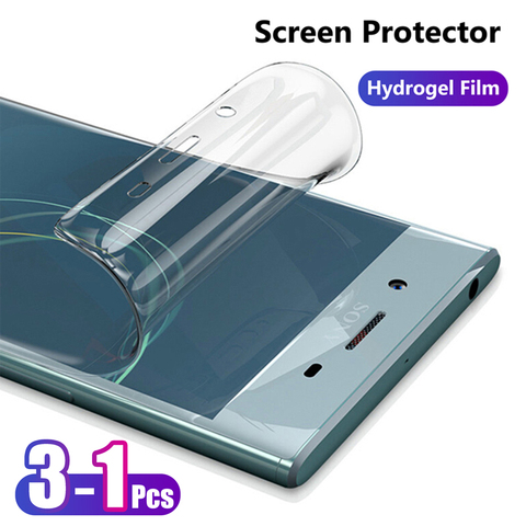 Protecteur d'écran pour Sony Xperia 1 10 5 II XZ3 XZ2 XZ1 XZ XA2 XA1 XA Ultra Plus X, couverture complète mince en Hydrogel TPU souple ► Photo 1/6