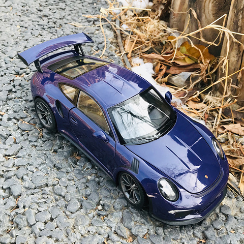 Welly 1:24 Porsche 911 GT3 RS purp voiture alliage voiture modèle simulation voiture décoration collection cadeau jouet moulage sous pression modèle garçon jouet ► Photo 1/6