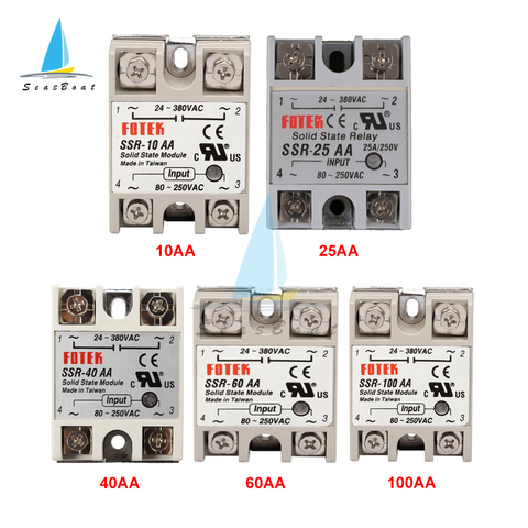 Relais à semi-conducteurs monophasé à coque blanche SSR -10AA/25AA/40AA/60AA/100AA sans couvercle en plastique ► Photo 1/6