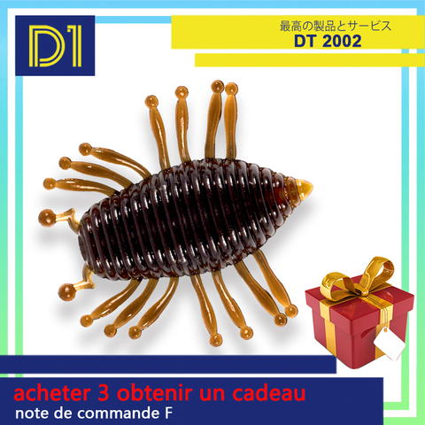 D1 larve ver pêche leurre souple flottant illex woodlouse gambit hiver 30mm/1.1g Silicone artificiel nagappât basse truite perche ► Photo 1/6